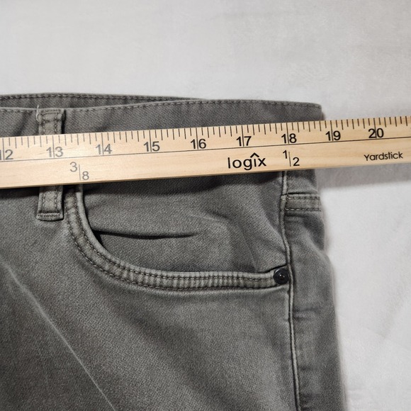 John Varvatos USA Bowery Slim Straight Grey Jeans Mens 36 Stretch Denim Pants - Picture 5 of 14